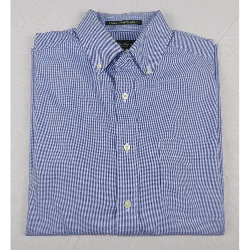 EDDIE BAUER shirt size MEDIUM long sleeve relaxed fit office shirt (p31)